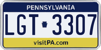 PA license plate LGT3307