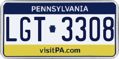 PA license plate LGT3308
