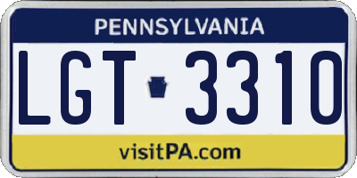 PA license plate LGT3310