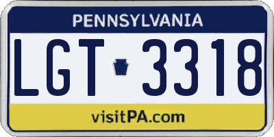 PA license plate LGT3318