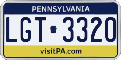 PA license plate LGT3320