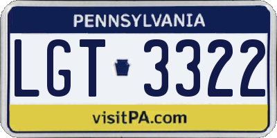 PA license plate LGT3322