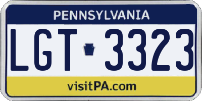 PA license plate LGT3323