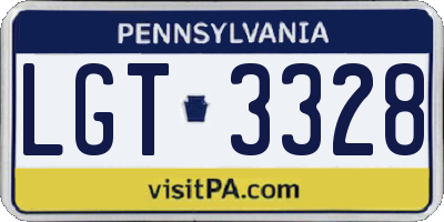 PA license plate LGT3328