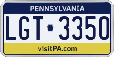 PA license plate LGT3350