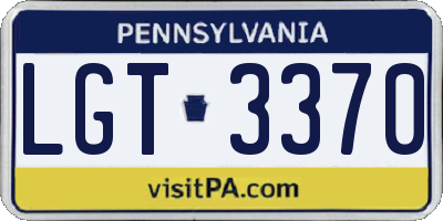 PA license plate LGT3370