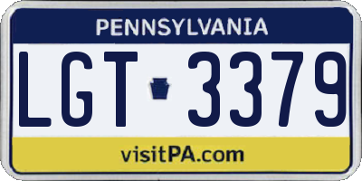 PA license plate LGT3379