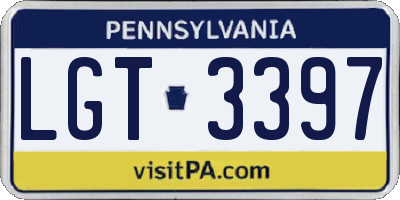 PA license plate LGT3397