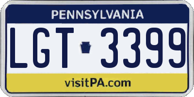 PA license plate LGT3399
