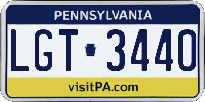 PA license plate LGT3440