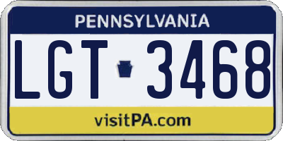 PA license plate LGT3468