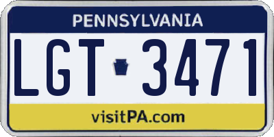 PA license plate LGT3471