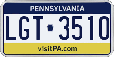 PA license plate LGT3510