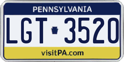 PA license plate LGT3520
