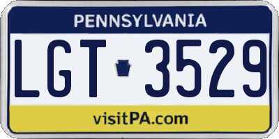 PA license plate LGT3529