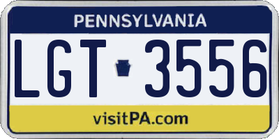 PA license plate LGT3556