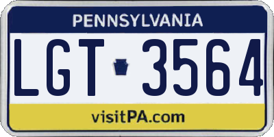 PA license plate LGT3564
