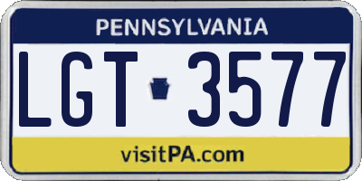 PA license plate LGT3577