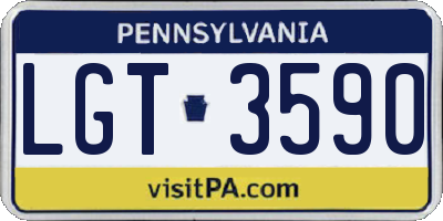 PA license plate LGT3590