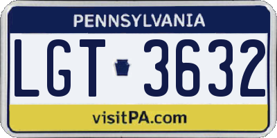PA license plate LGT3632