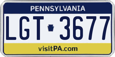 PA license plate LGT3677