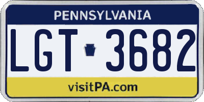 PA license plate LGT3682