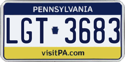 PA license plate LGT3683