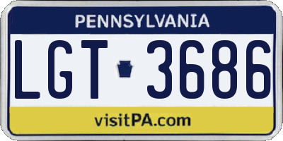 PA license plate LGT3686