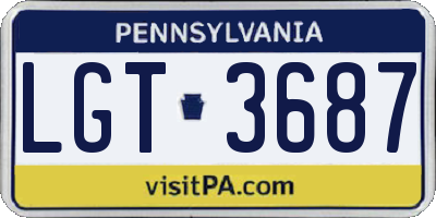 PA license plate LGT3687