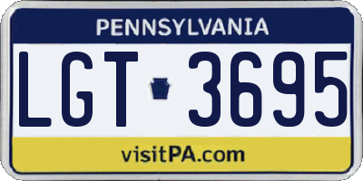 PA license plate LGT3695