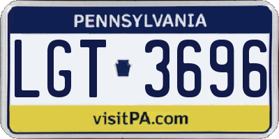 PA license plate LGT3696