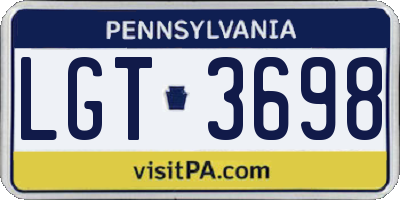 PA license plate LGT3698