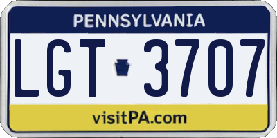 PA license plate LGT3707