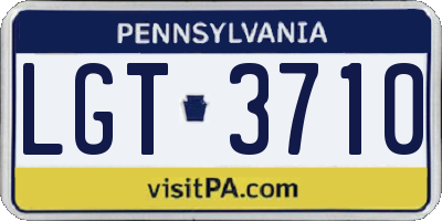 PA license plate LGT3710