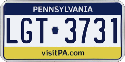 PA license plate LGT3731