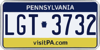 PA license plate LGT3732