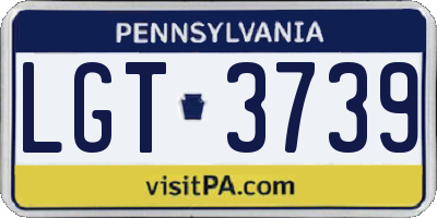 PA license plate LGT3739