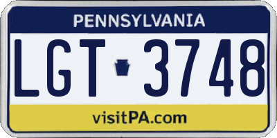 PA license plate LGT3748