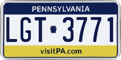 PA license plate LGT3771