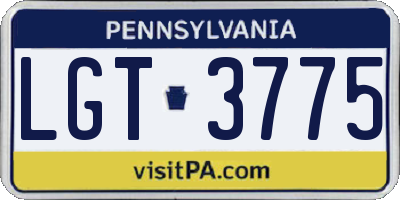 PA license plate LGT3775