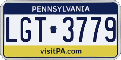 PA license plate LGT3779
