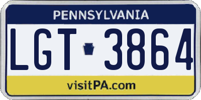 PA license plate LGT3864