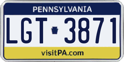 PA license plate LGT3871