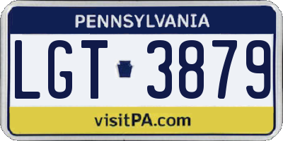 PA license plate LGT3879
