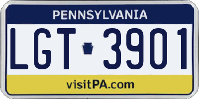 PA license plate LGT3901