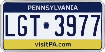 PA license plate LGT3977