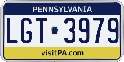 PA license plate LGT3979
