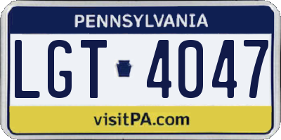PA license plate LGT4047