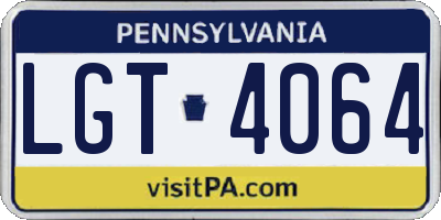 PA license plate LGT4064