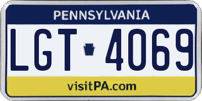 PA license plate LGT4069
